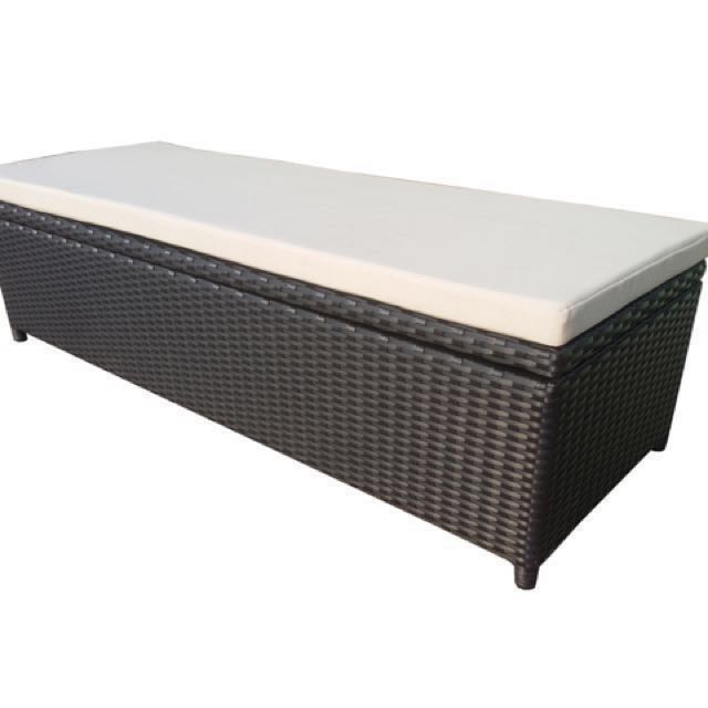 Boxyl Wicker Outdoor Storage Bench Dark Mahogany Furniture Others On Carou - Resin Wicker Patio Bench Boxyl Wicker Outdoor Storage Bench Dark Mahogany Furniture Others On Carou - Resin Wicker Patio Bench