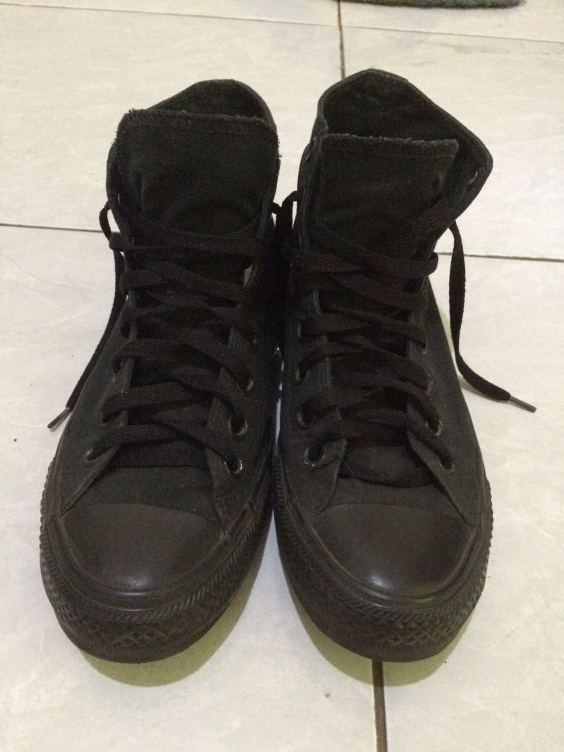 converse full black high ori