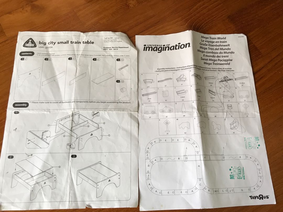 universe of imagination train table instructions