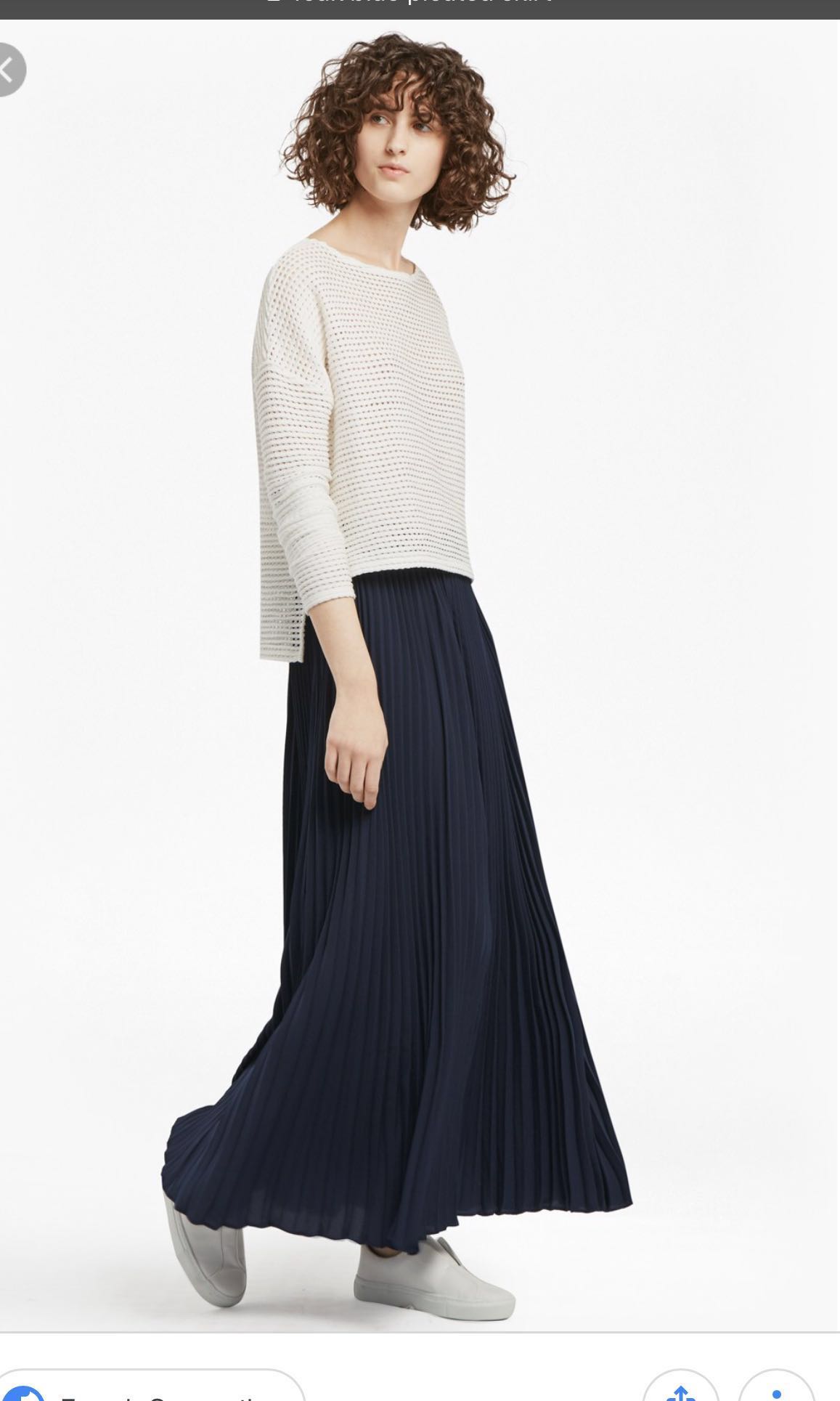French connection navy pleated skirt cheap