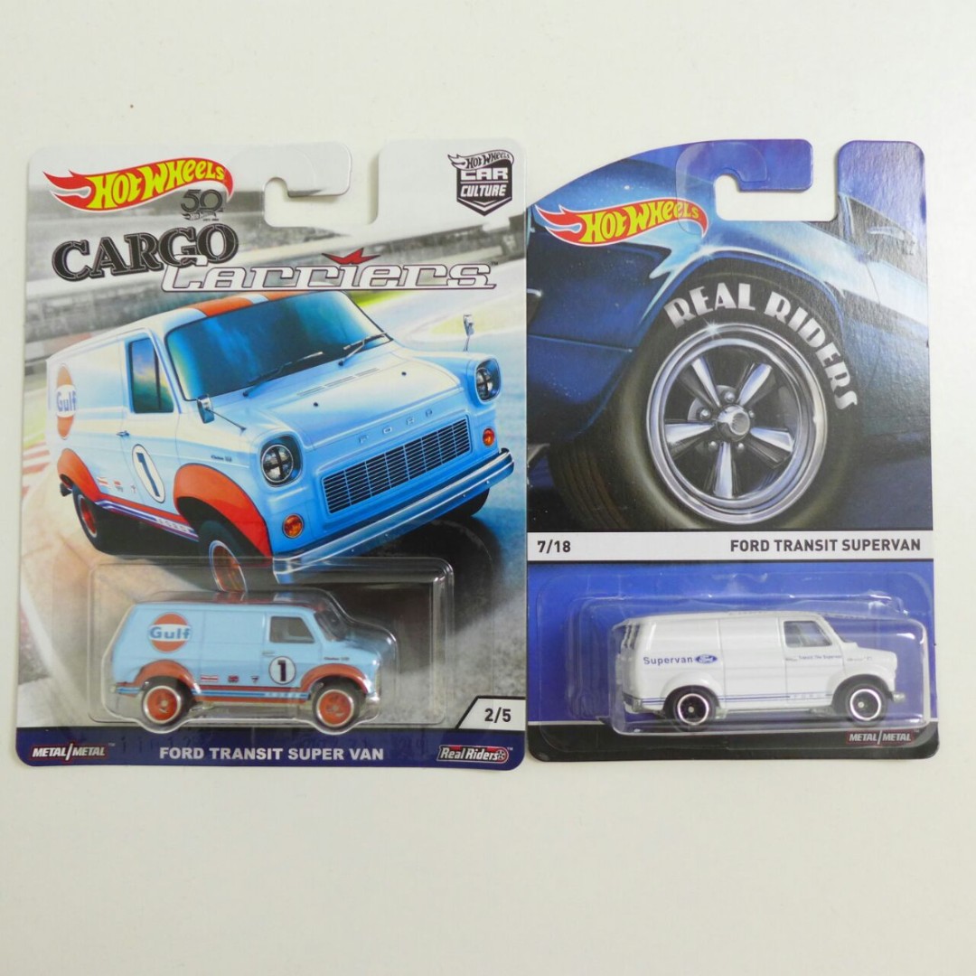 HOTWHEELS CAR CULTURE GULF FORD TRANSIT SUPER VAN  ALLOYS & REAL RUBBER TYRES 
