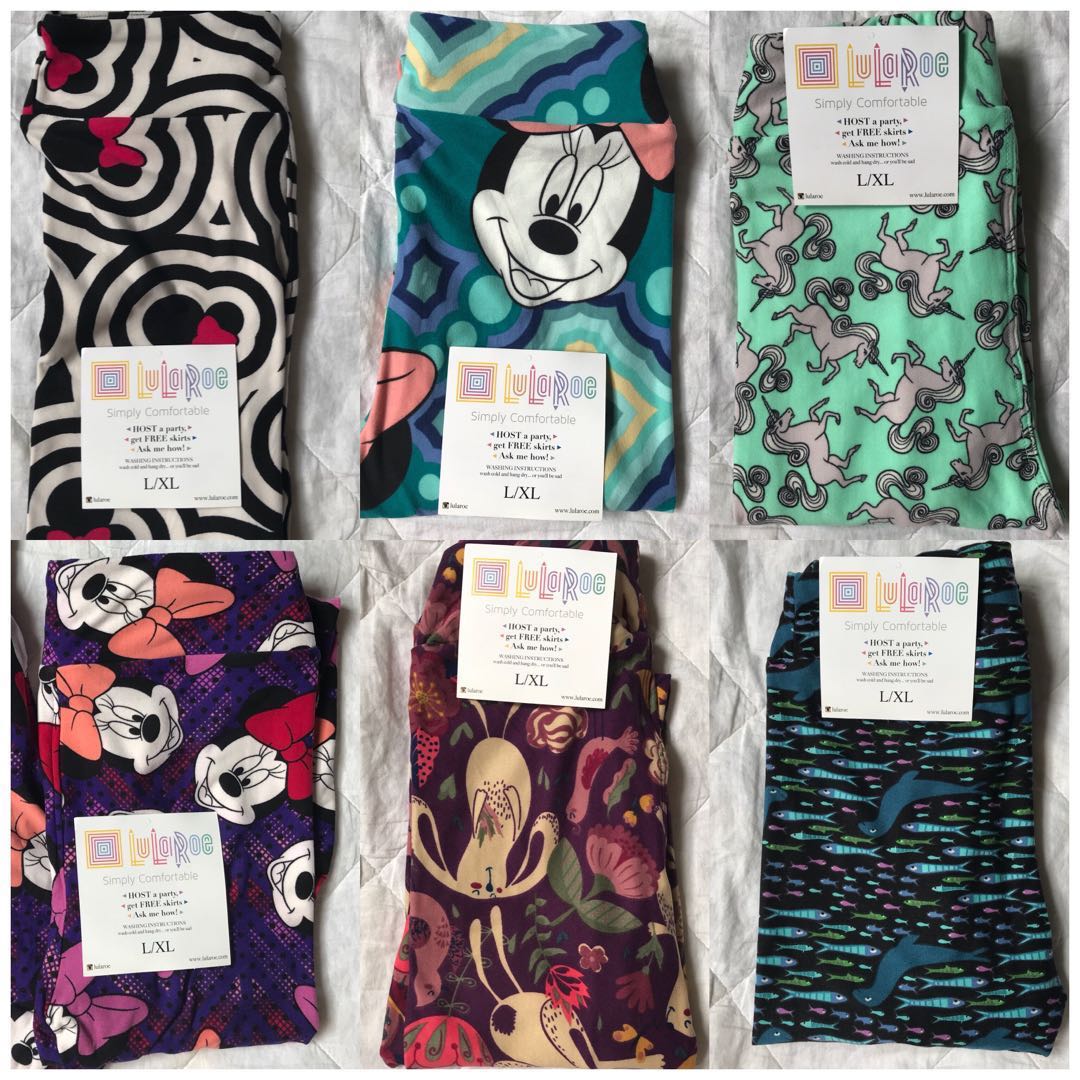 Lularoe Pink Purple Print S//M Kids Leggings NEW