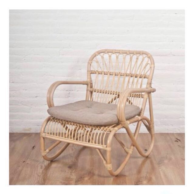 Maya Rattan Lounger Chair Natural With Cushion Furniture Tables Photo