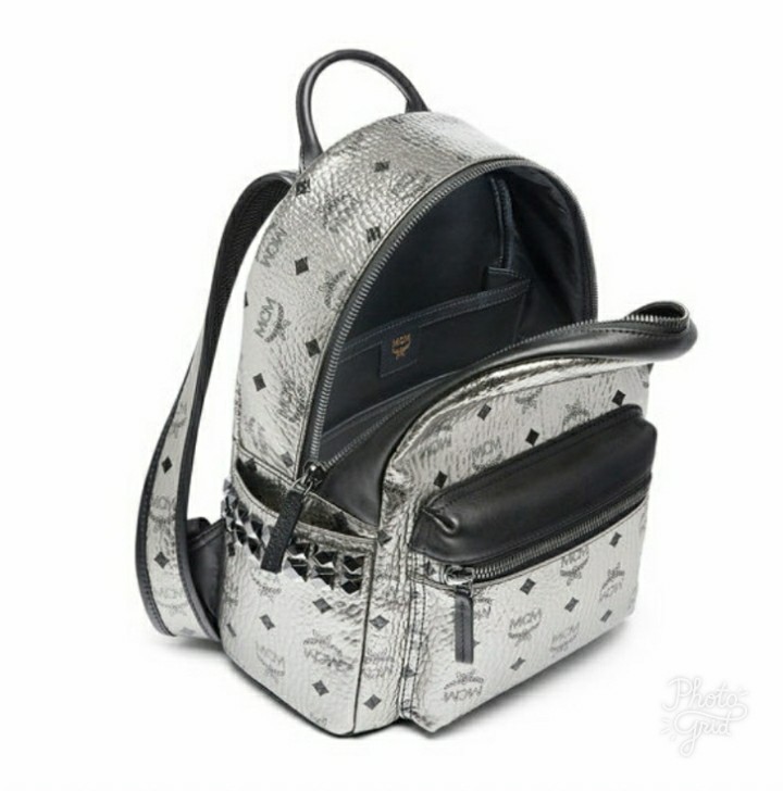 MCM Silver Small Backpack