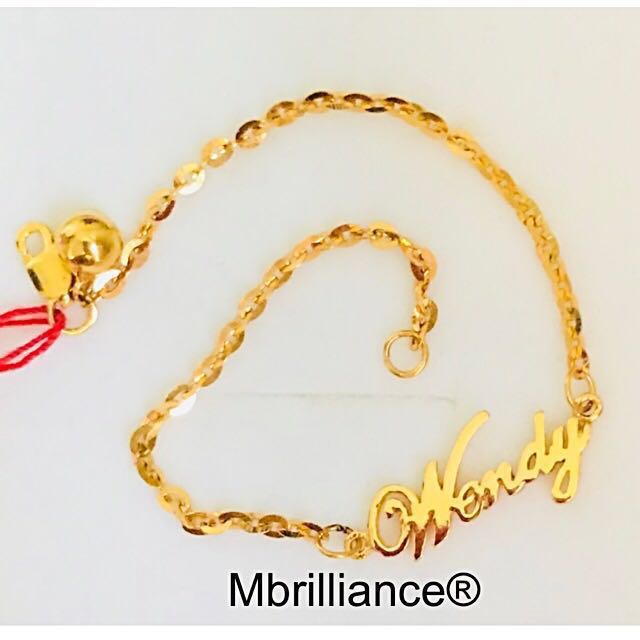 Real gold name bracelets sales