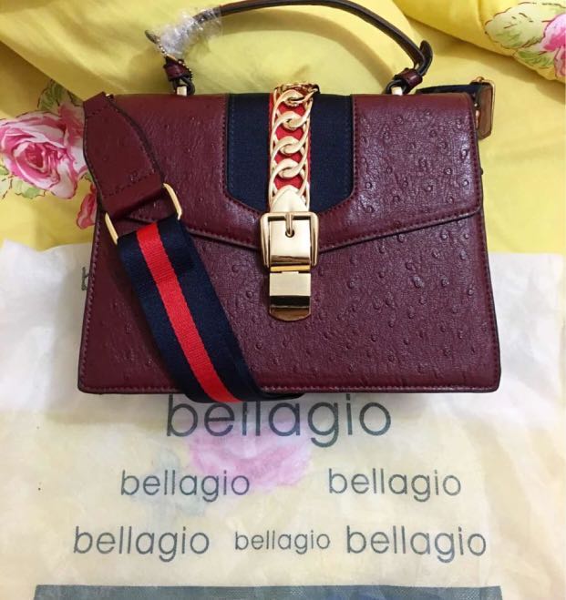 Tas Bellagio Maroon Fesyen Wanita Tas Dompet Di Carousell