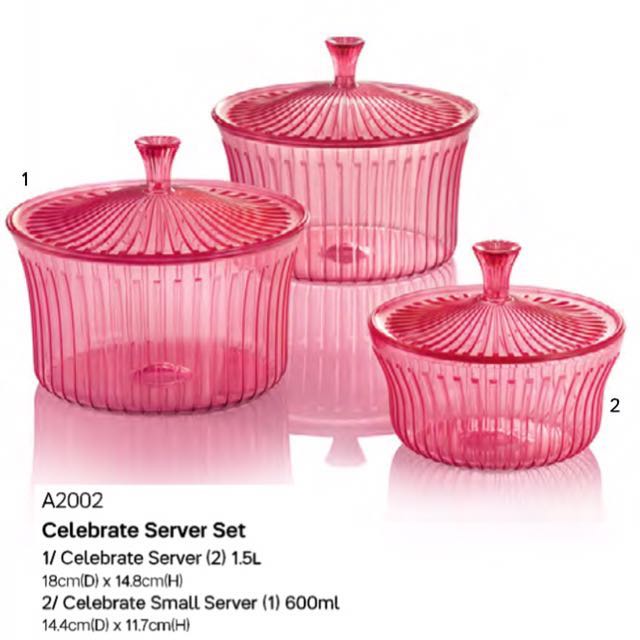 Tupperware Pink Server Set, TV & Home Appliances, Kitchen Appliances