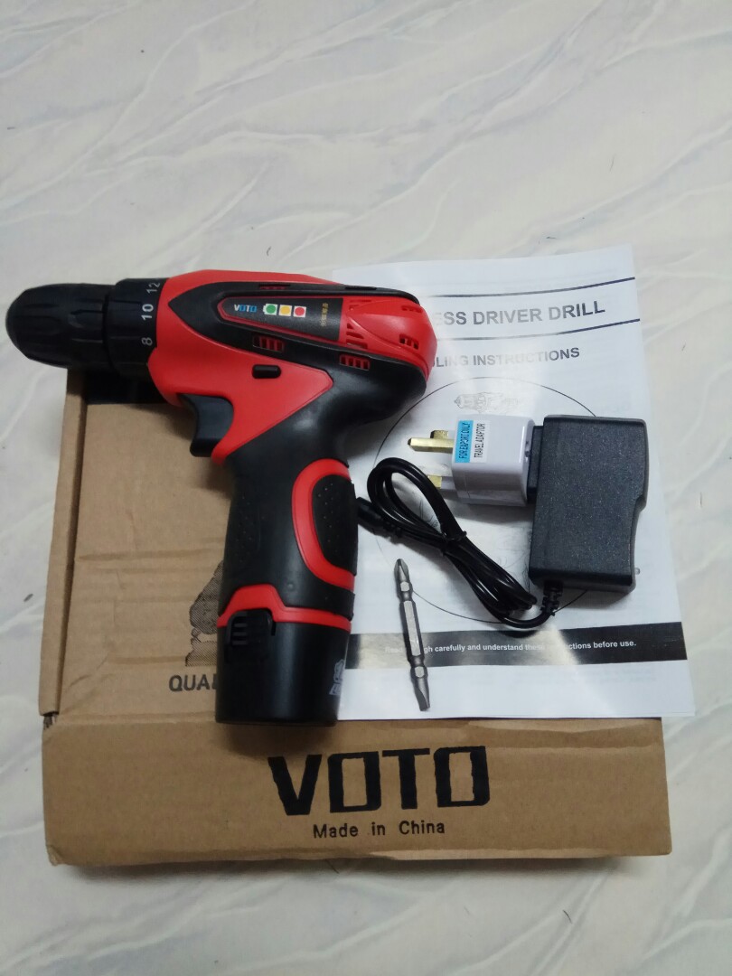 Voto 12v Cordless Drill Furniture Home Living Home Improvement Organisation Home Improvement Tools Accessories on Carousell
