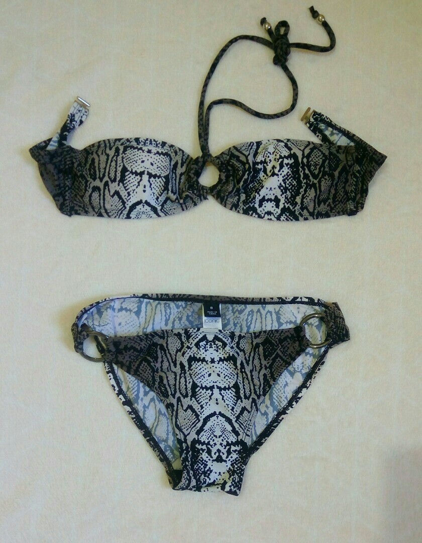 grey snakeskin bikini