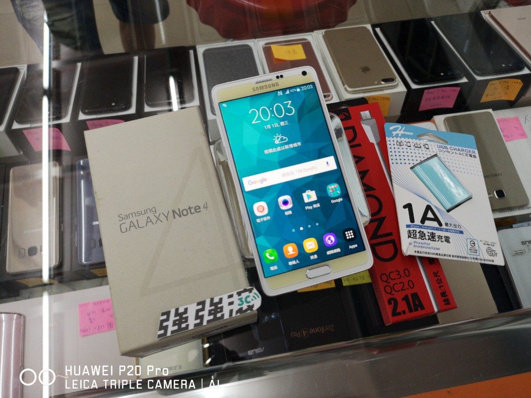 強強滾3c 中古三星note4 白32g 已過保 手機平板 安卓android在旋轉拍賣