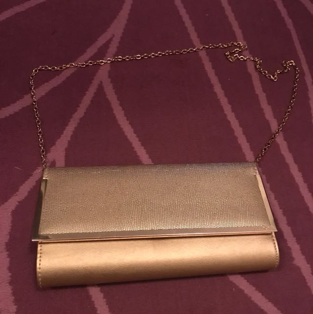 Aldo gold clutch leather bag Women s Fashion Bags Wallets