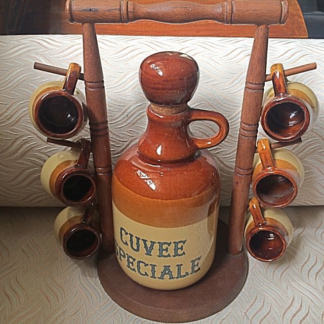 Antique Cuvée Speciale Vat And Cups, Furniture & Home Living