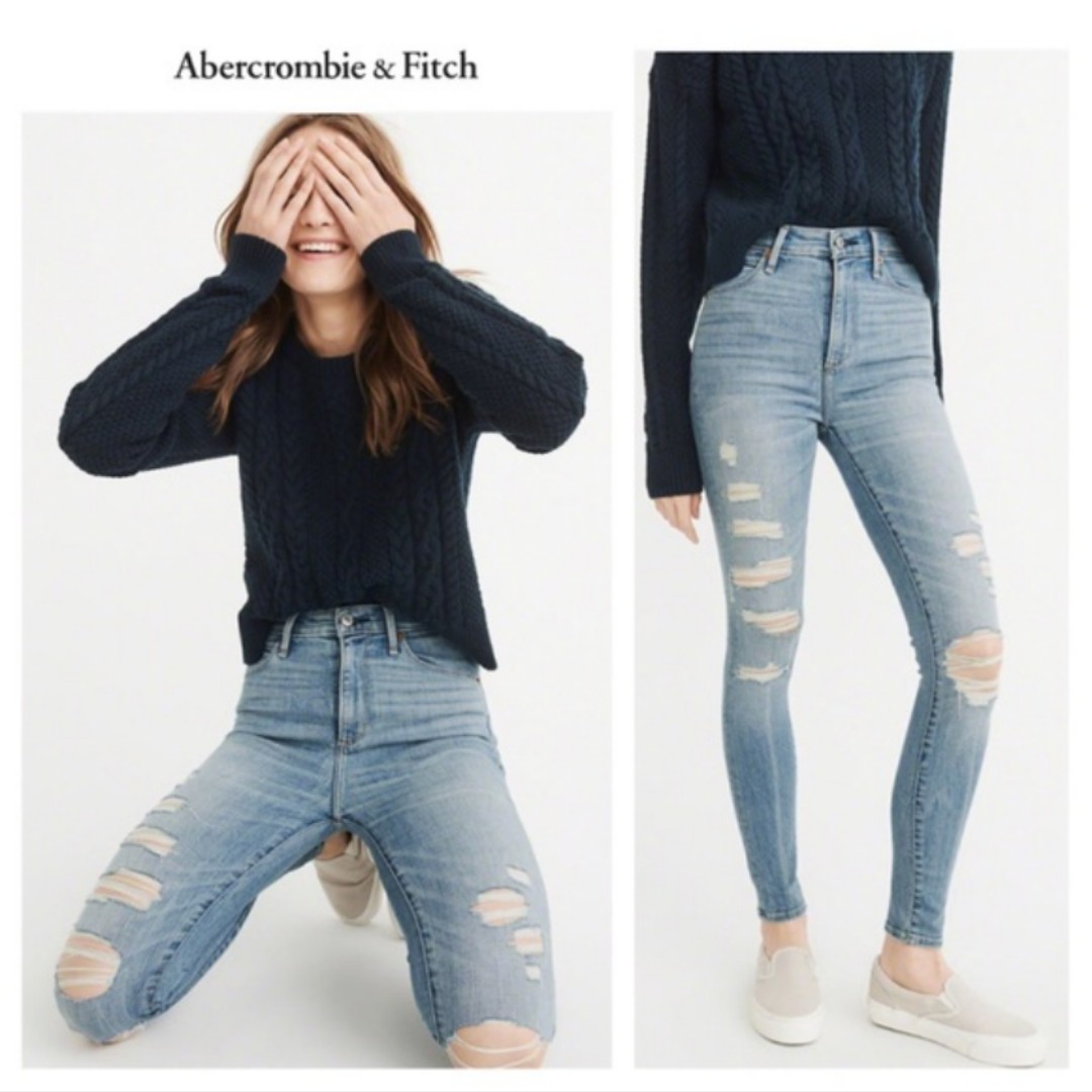 a&f high waisted jeans