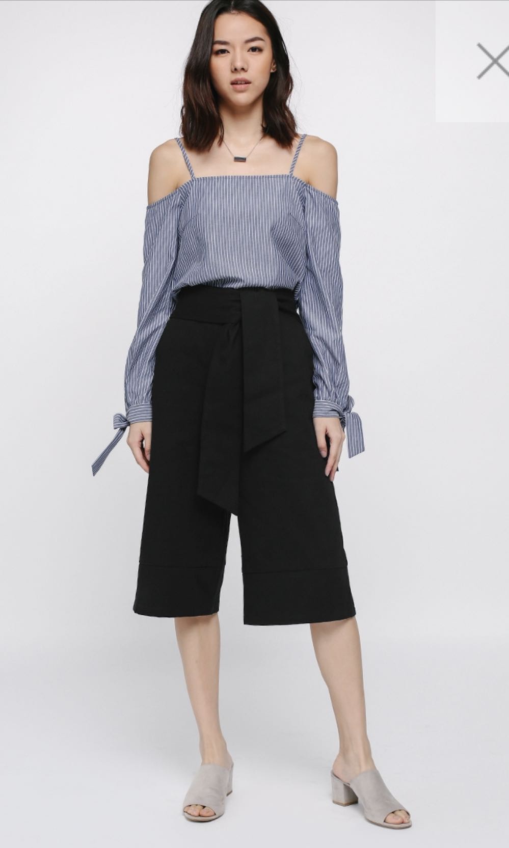 black denim culottes