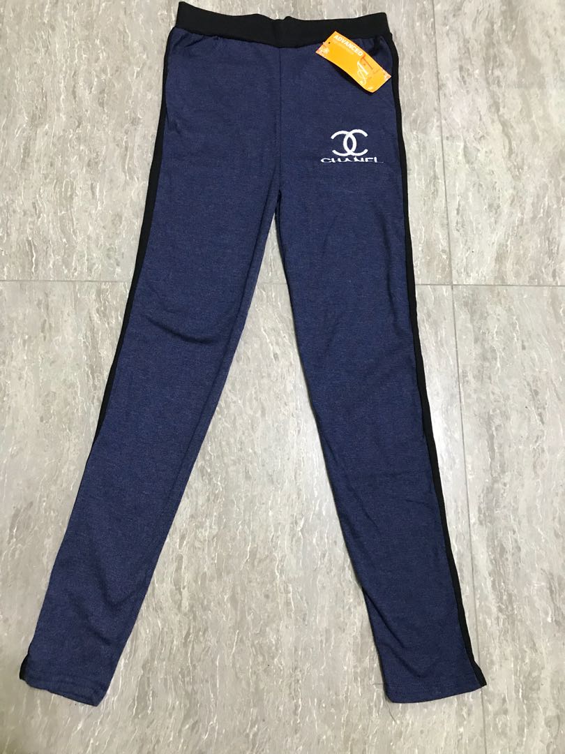 blue chanel sweatpants