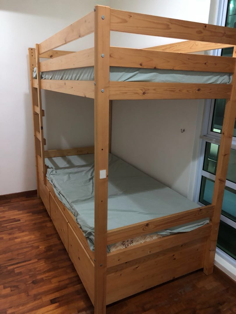 Bunk bed with mattresses for sale, Furniture & Home Living, Furniture
