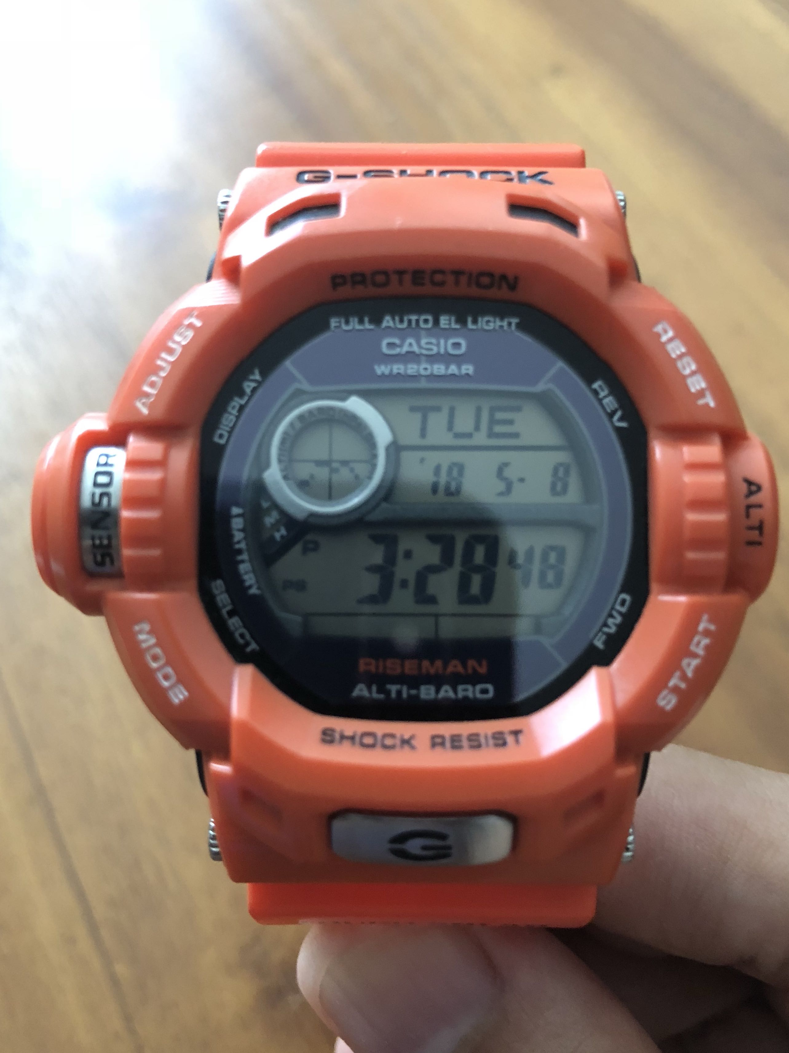 G shock riseman orange sales