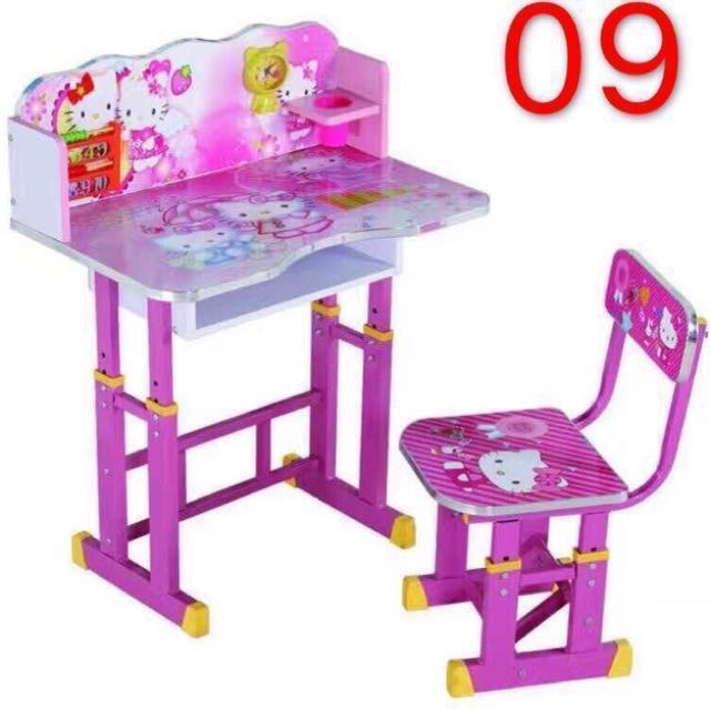 Hello Kitty Study Table For Kids With Chair And Clock On Carousell