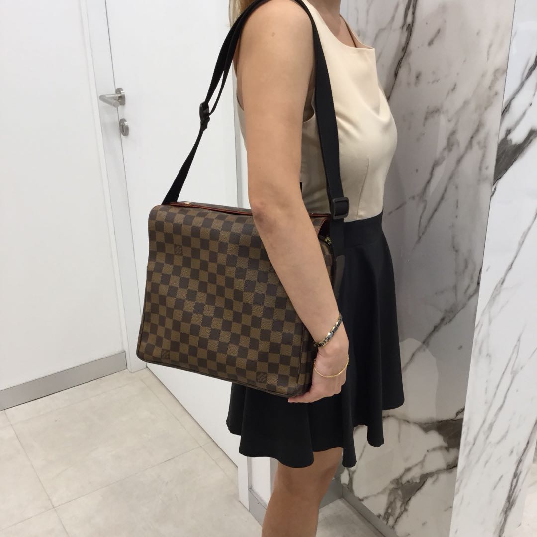 Buy Louis Vuitton Bag Damier Ebene Canvas Naviglio Shoulder Messenger Bag
