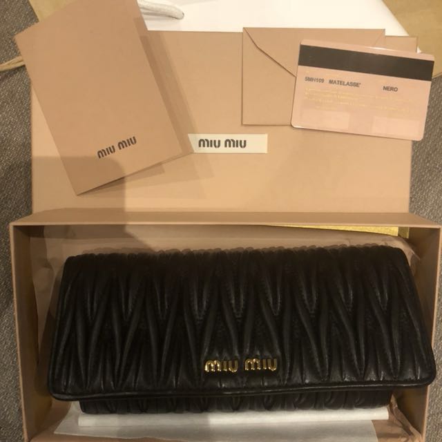 Miu Miu Long Wallet BNIB Black, Women's Fashion, Bags & Wallets ...