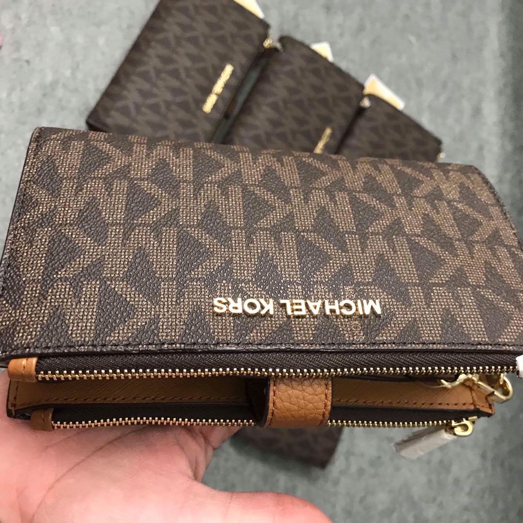 mk double zipper wallet