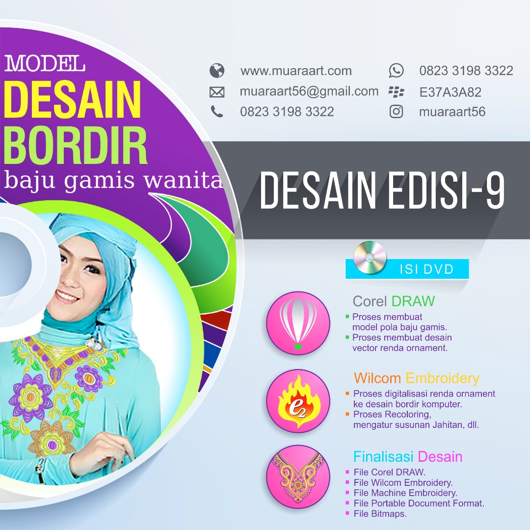 Desain Bordir Baju Gamis Wanita Edisi 9