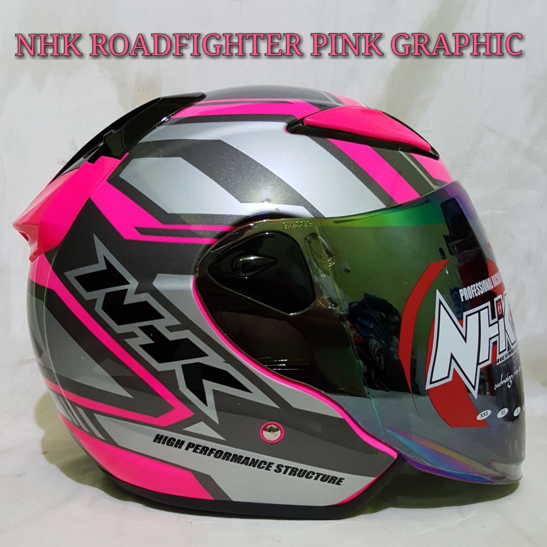 NHK Helmet (PINK/SILVER), Motorcycles, Motorcycle Accessories on Carousell