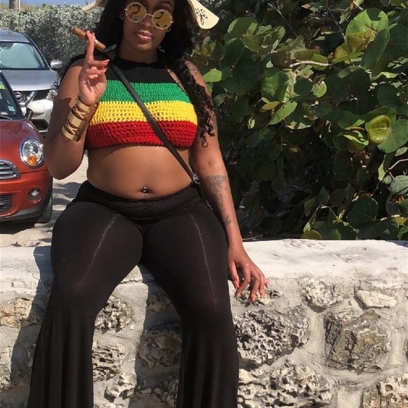 Rasta crochet tie back croptopRasta crochet tie back croptop Women s Fashion on Carousell