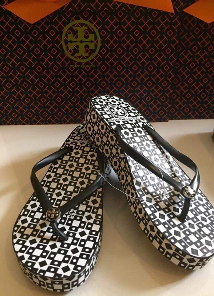 tory burch wedge flip flops