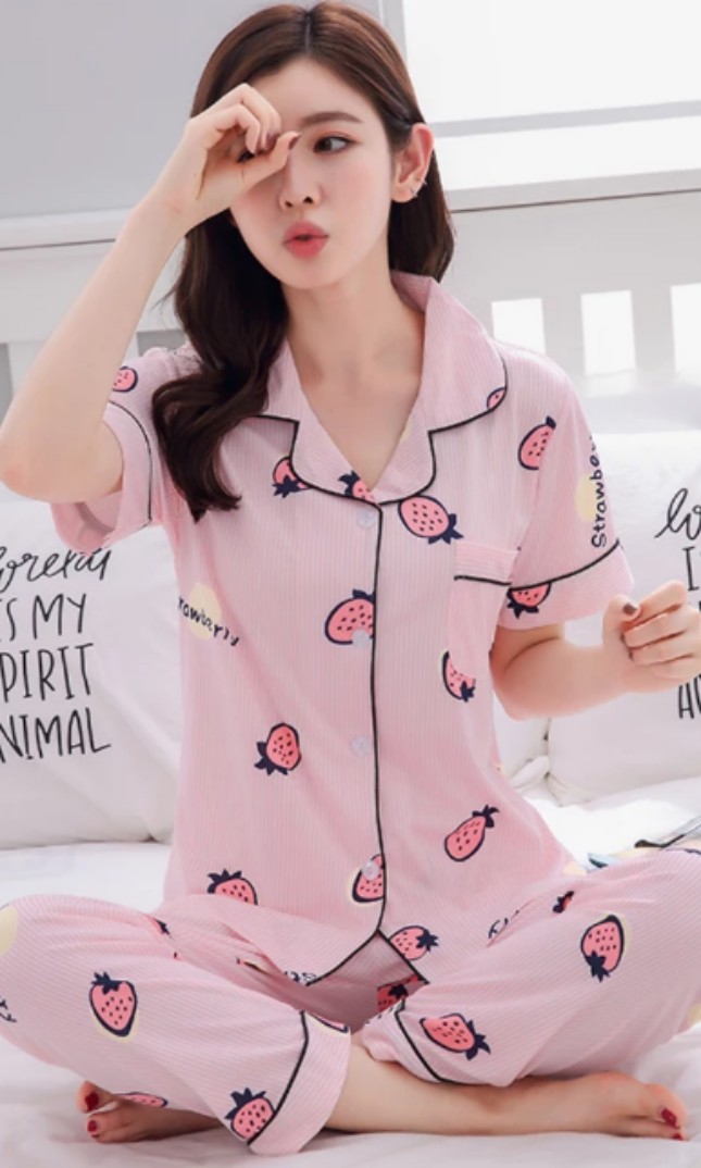 Women pajamas Korean style cartoon pajamas cotton pajamas boy pajamas short  Sleeve Pyjamas set cute, Women's Fashion, Dresses & Sets, Rompers on  Carousell