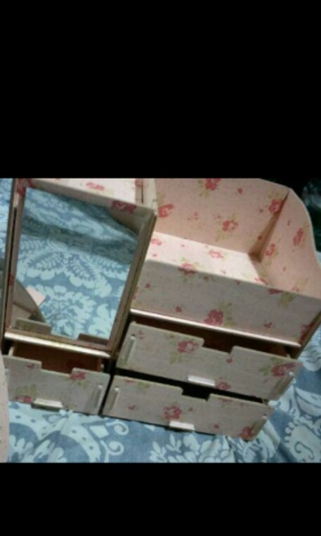 Wooden DIY Make up Organizer FLORAL (Category: Storage Boxes & Baskets) located in Manila. Submitted by affordshopz (Listing ID 168653661, Image 2). Description: Product details: -Classic and timeless fashionable wood jewelry & cosmetics display organizer looks great on the bedroom dresser, dressing/vanity table, toilet table or bathroom counter. Or use it to keep your desk tidy or to organize art, craft, office supplies and sewing materials PREM