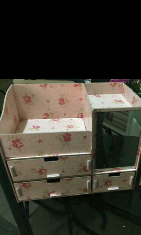 Wooden DIY Make up Organizer FLORAL (Category: Storage Boxes & Baskets) located in Manila. Submitted by affordshopz (Listing ID 168653661, Image 3). Description: Product details: -Classic and timeless fashionable wood jewelry & cosmetics display organizer looks great on the bedroom dresser, dressing/vanity table, toilet table or bathroom counter. Or use it to keep your desk tidy or to organize art, craft, office supplies and sewing materials PREM