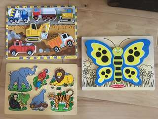 MELISSA and Doug wooden puzzles