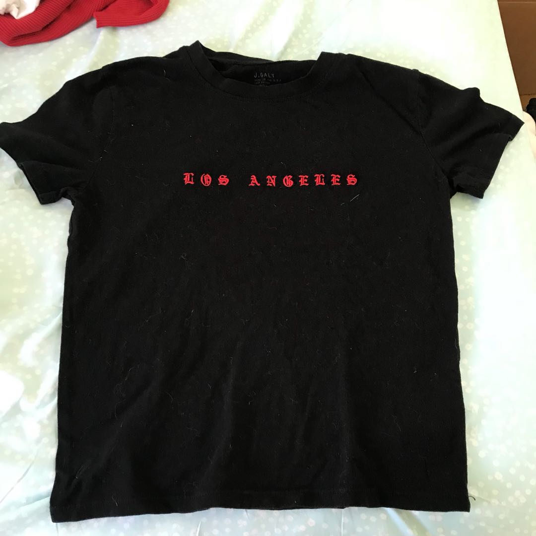 Bn Brandy Melville Black Los Angeles Embroidered Jamie Top