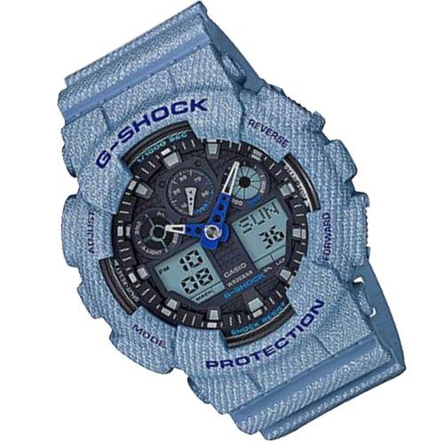 Brand new and 100 authentic Casio G Shock Light Blue Denim Jeans GA 100DE 2A GA100 ga100 GA100DE ga100de GA100DE2 ga100de2