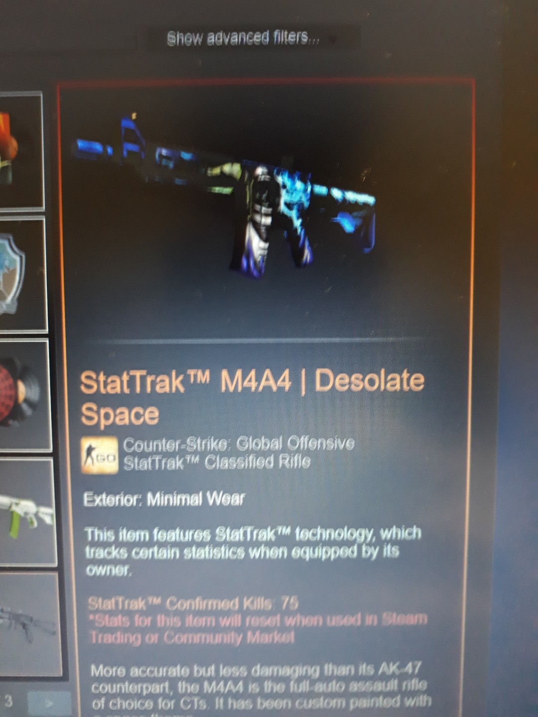 Csgo Stattrak M4a4 Desolate Space Minimal Wear Toys Games Video Gaming In Game Products On Carousell - steam community robux