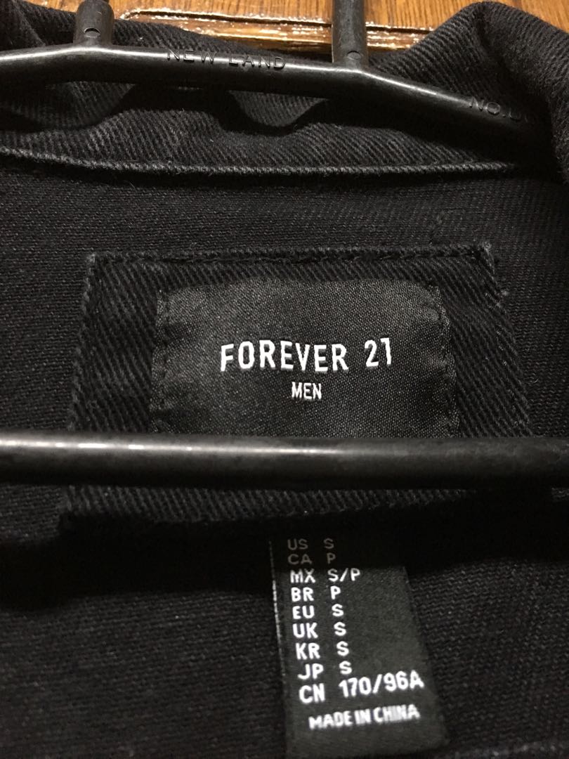 forever 21 black denim jacket, Men's Fashion, Coats, Jackets and ...