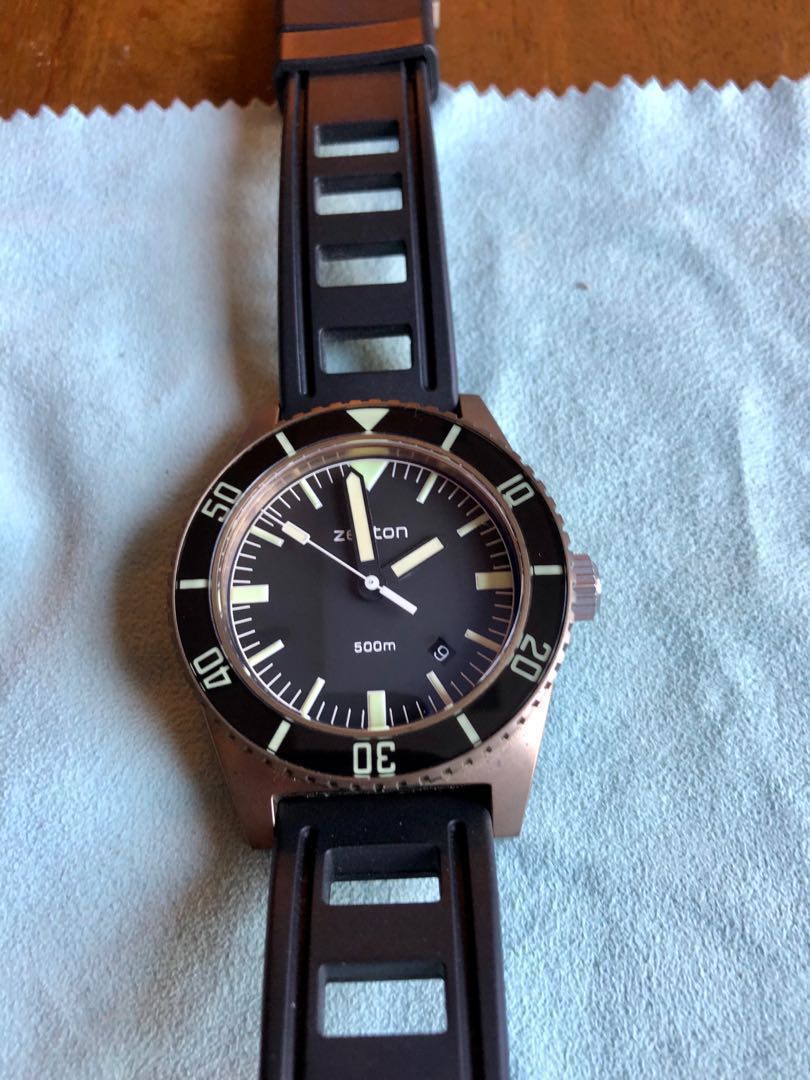 Rare Bronze Auto 500m Dive Watch Zenton B43 Men S Fashion Watches On Carousell