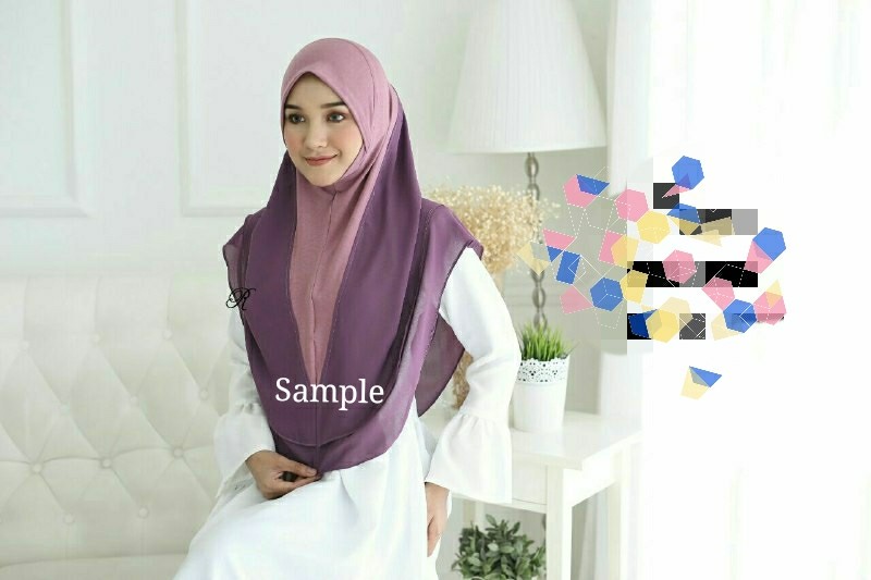 Tudung Sarung Denim Mix Chiffon 2 Layer Women S Fashion Muslimah Fashion On Carousell