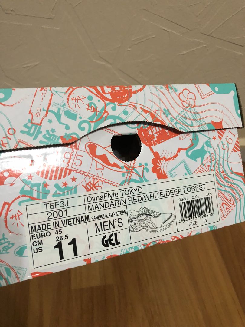 Asics DynaFlyte TOKYO Edition Mandarin Red White Deep Forest Sports Equipment Sports Games Water Sports on Carousell