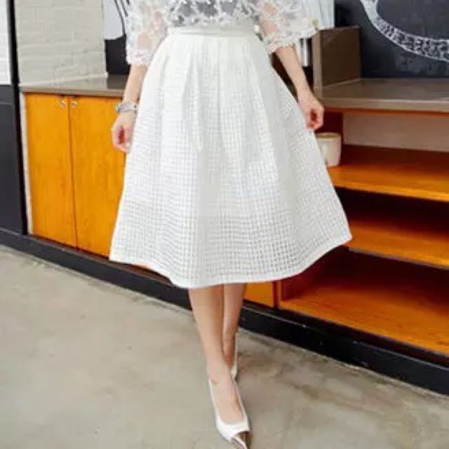 White knee length skirt clearance
