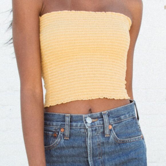brandy melville cleo yellow tube top Women s Fashion Tops Other Tops on Carousell