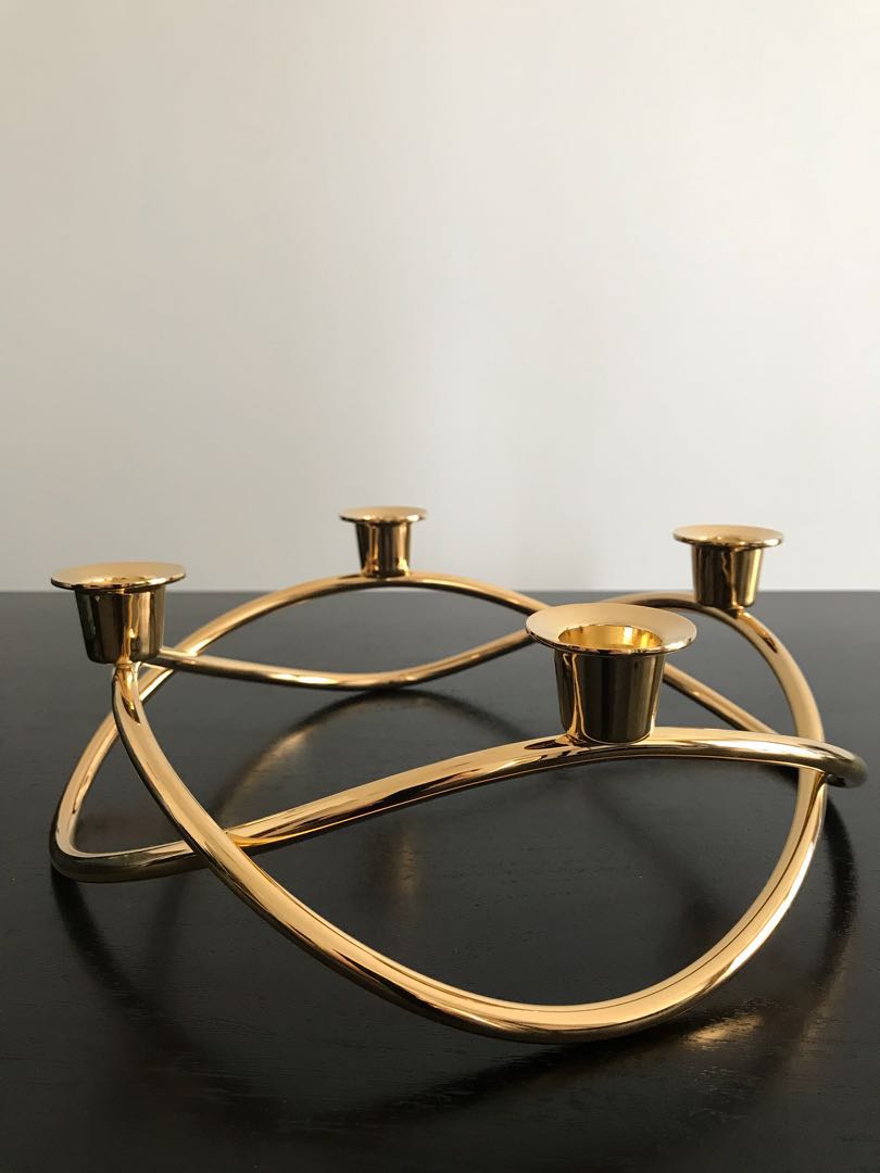 Jensen gold plated candle holder, Furniture & Home Living, Home
