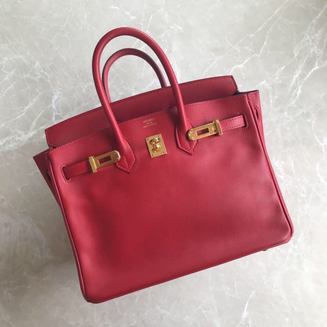 Hermes Birkin 25 Sellier Vert de gris, Luxury, Bags & Wallets on Carousell