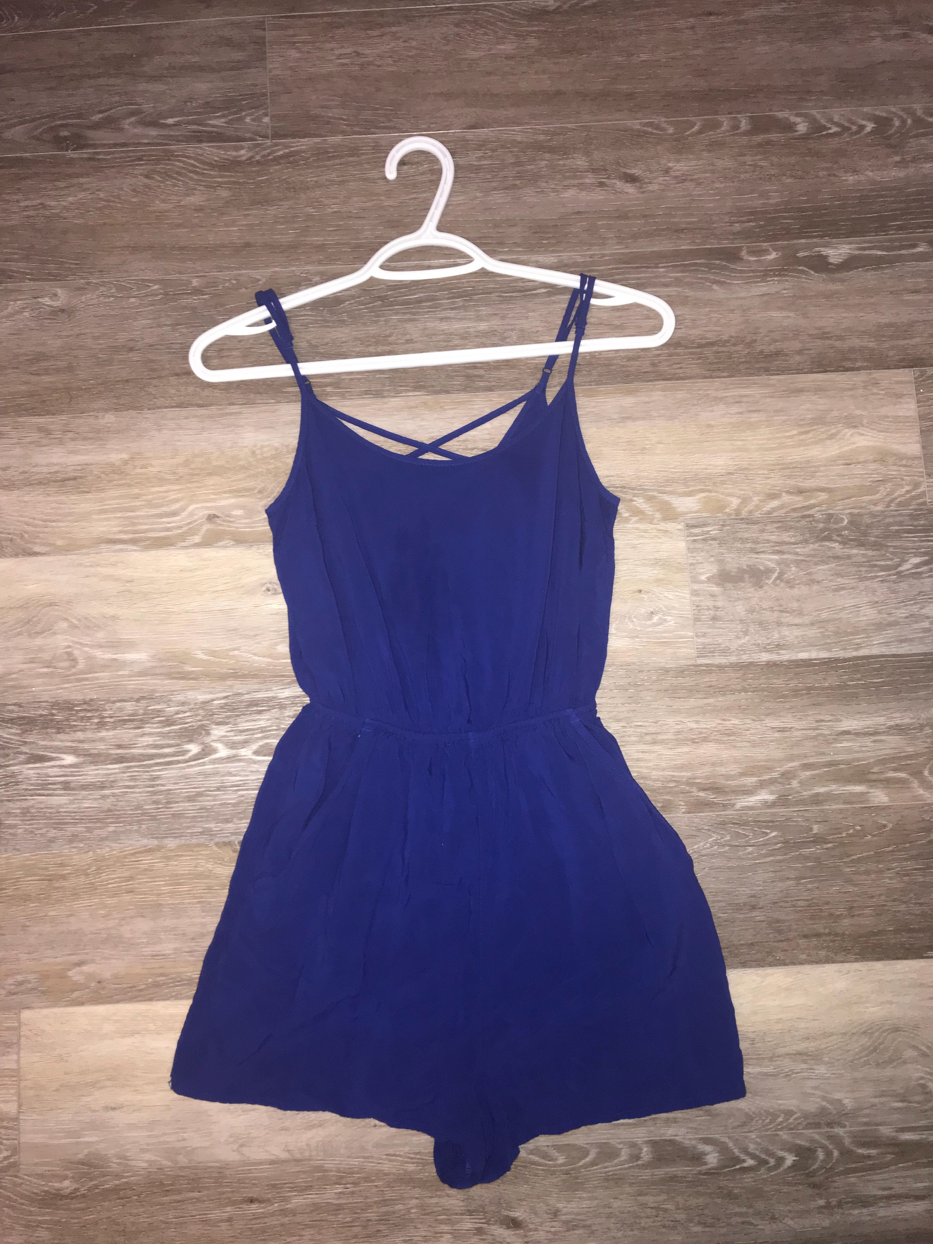 h&m blue romper