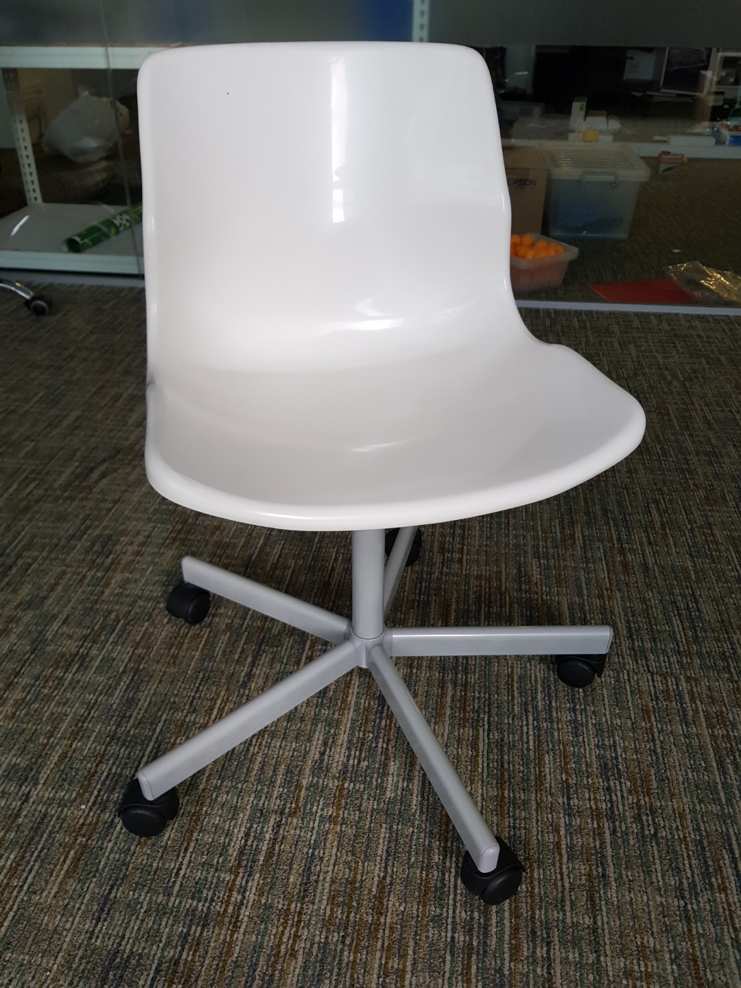 Ikea white plastic swivel chair clearance
