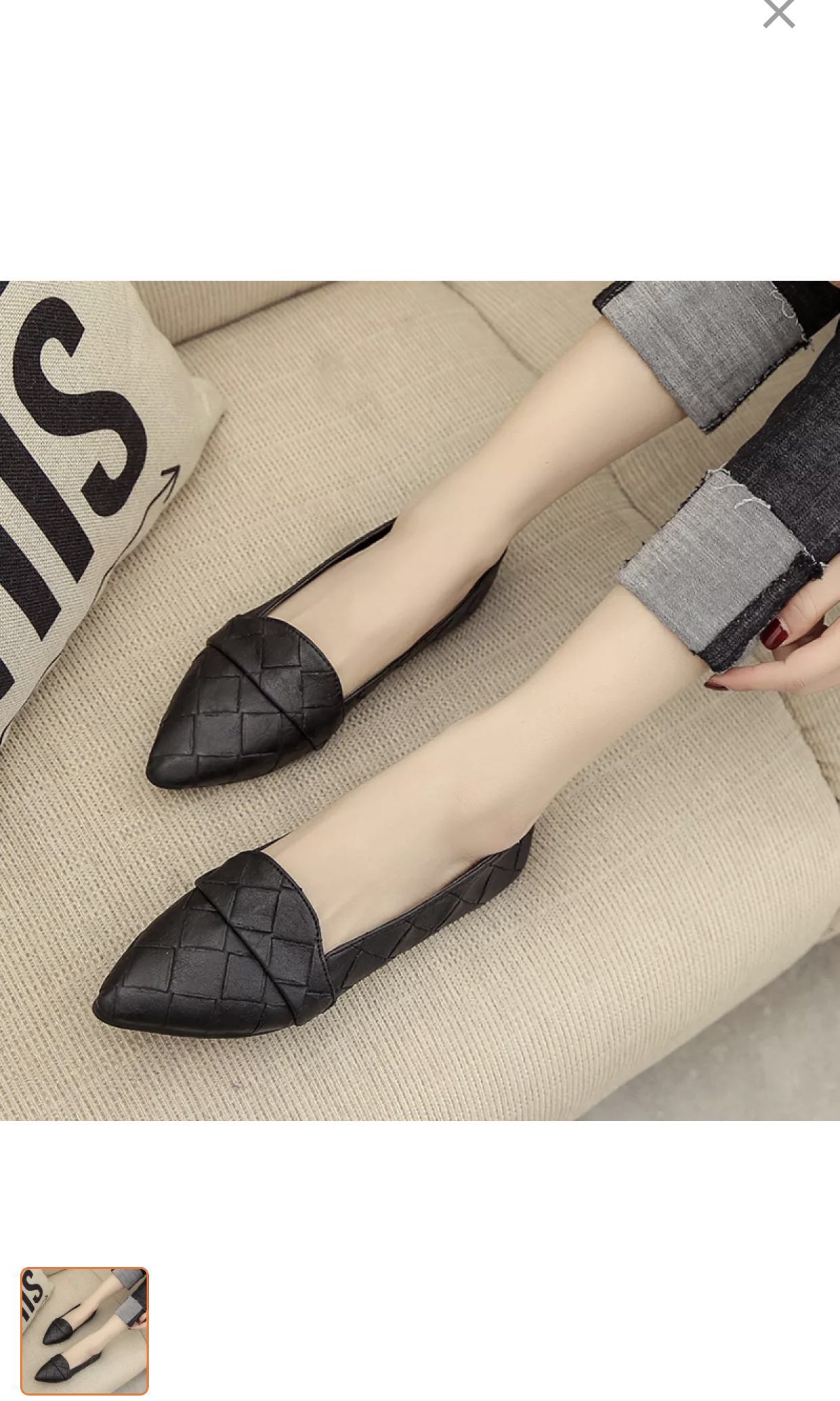 Korean style pointed flat shoes Black Women s Fashion Footwear Flats on Carousell