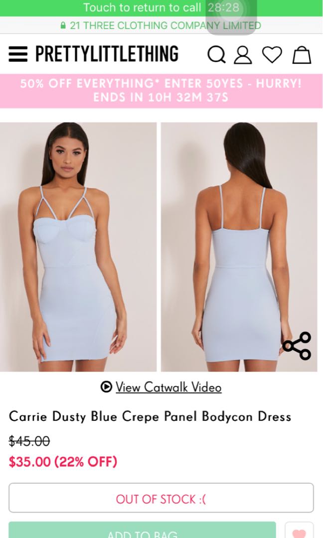 Looking For Pretty Little Thing Blue Dress Women S Fashion