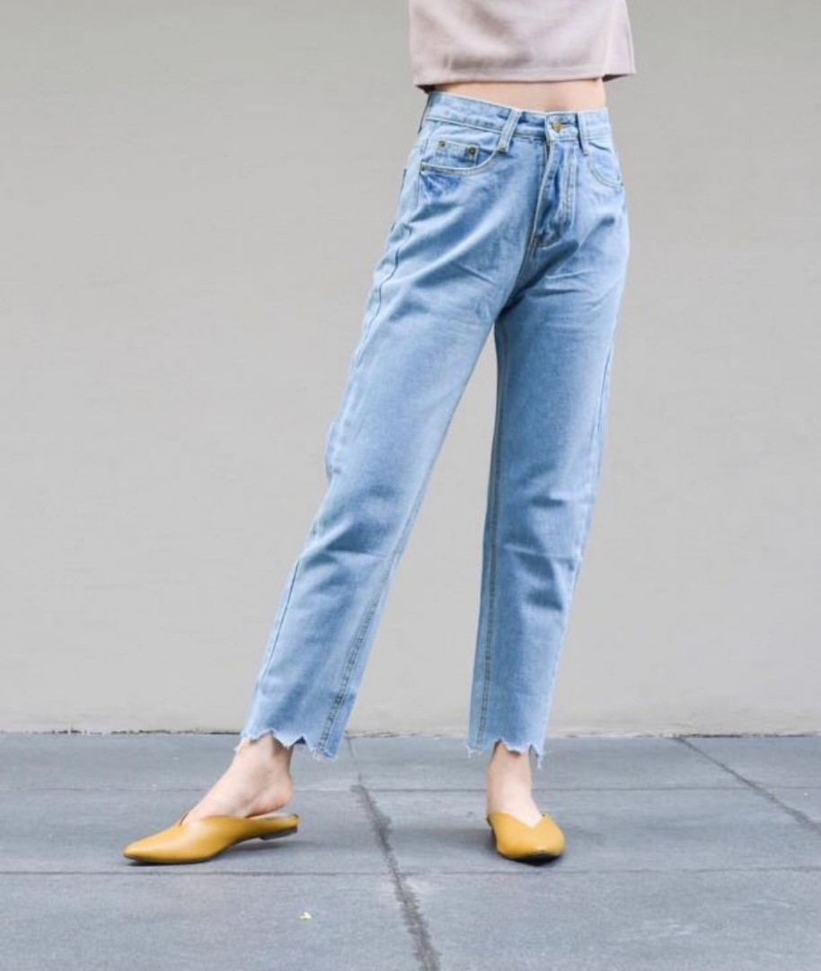 raw cut jeans