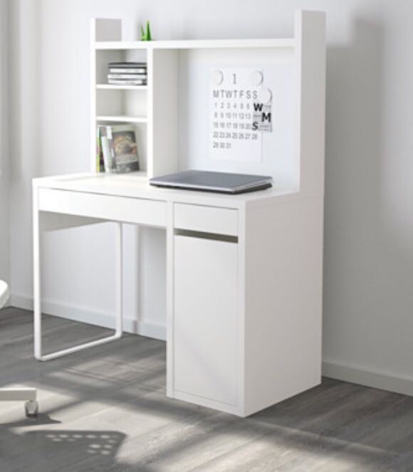 Micke White Computer table & chair IKEA, Furniture & Home Living